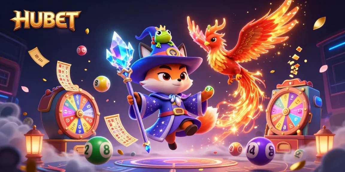 Experience the excitement of HUBET with vibrant lottery elements in a captivating 3D scene.