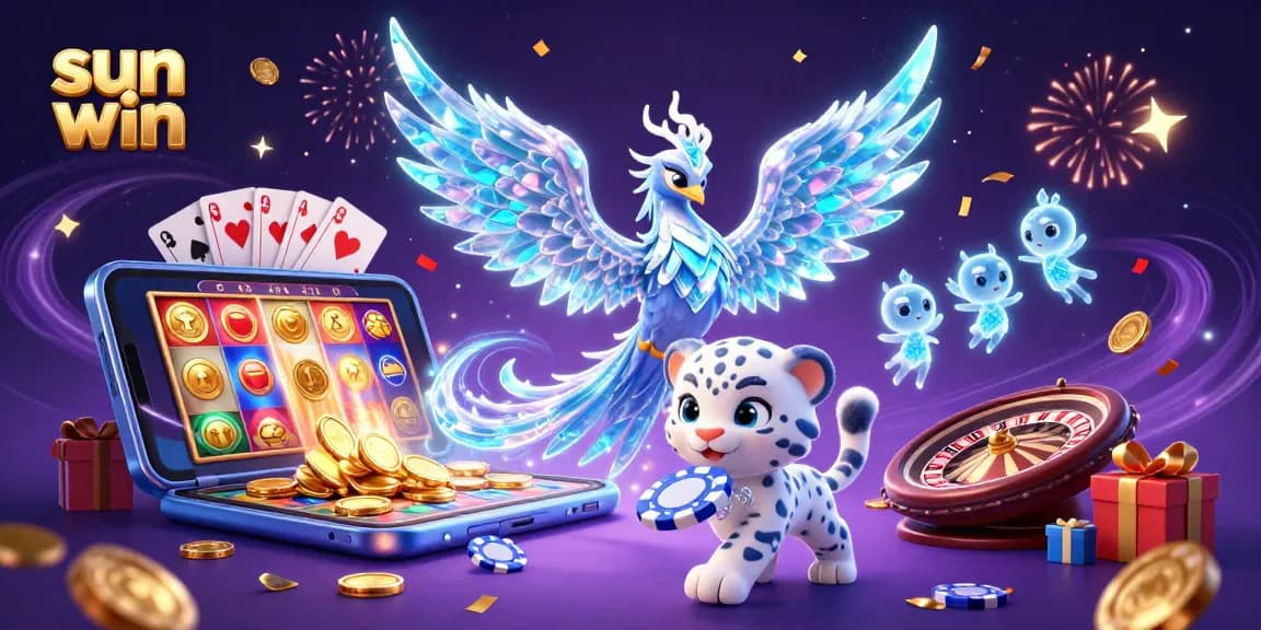 Experience the thrilling world of sun win with vibrant casino characters and dynamic game elements.