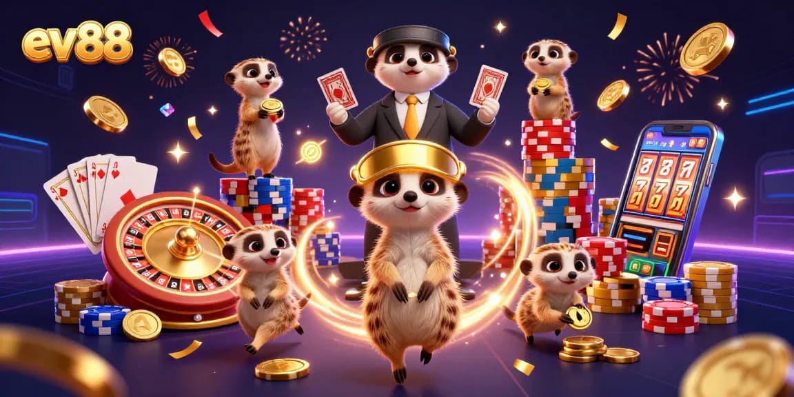 Experience the excitement of ev88 casino with meerkats running a vibrant gaming scene full of action and rewards.