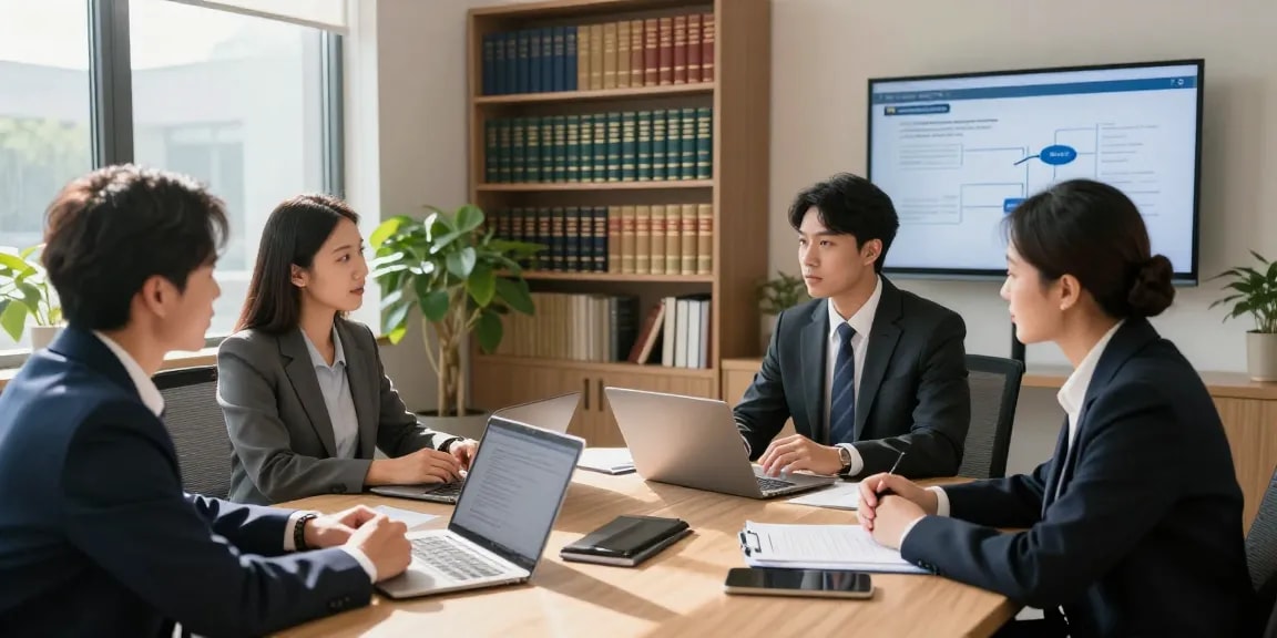 Legal consultation scene showcasing attorneys discussing strategies, click here! to explore our legal services.