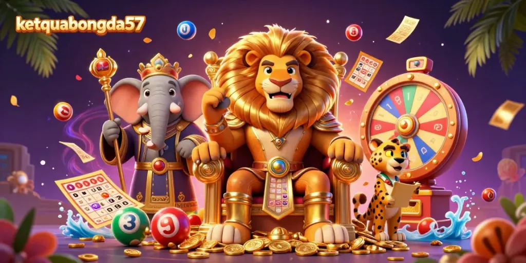 Experience the excitement of ketquabongda57 with vibrant lottery elements and dynamic casino illustrations.