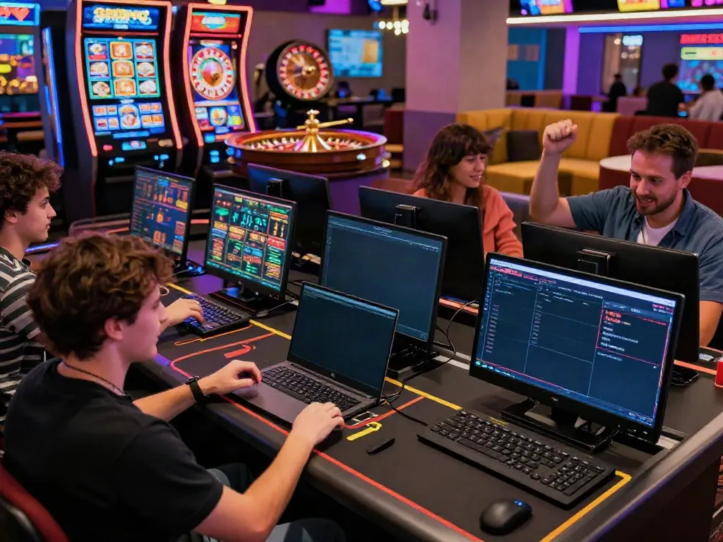 Enthusiastic players enjoying online gambling at TA88 with engaging sportsbook odds.