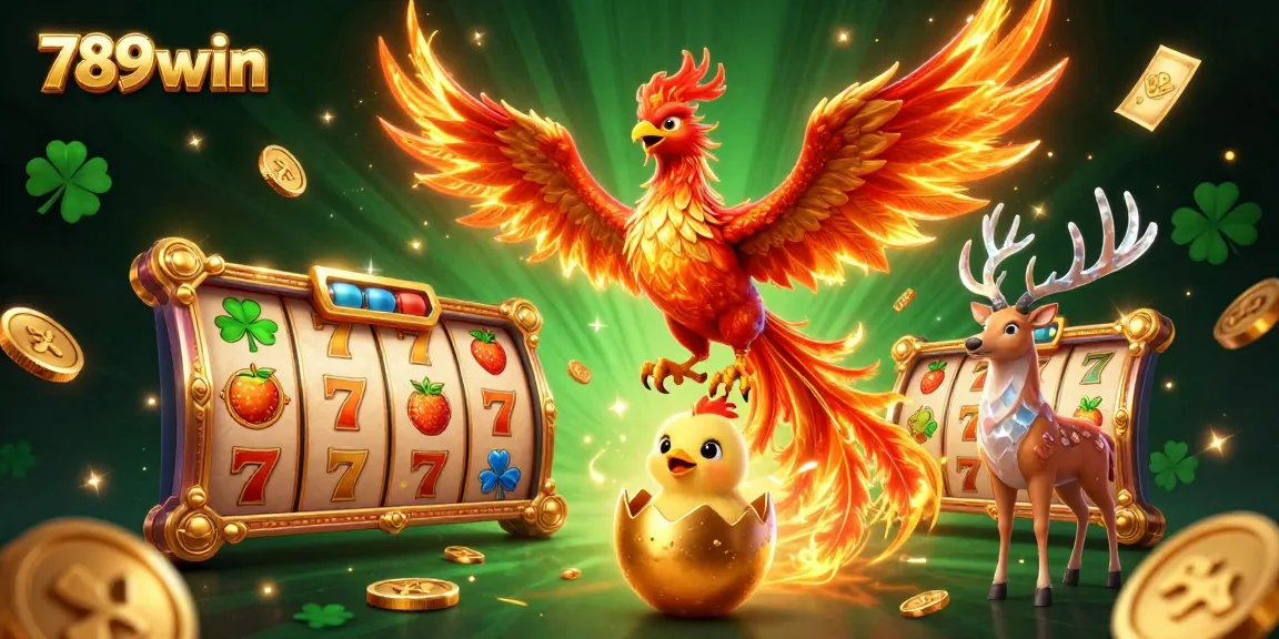 Experience the excitement of gaming with 789win: vibrant phoenix, jackpot reels, and dynamic sports elements.