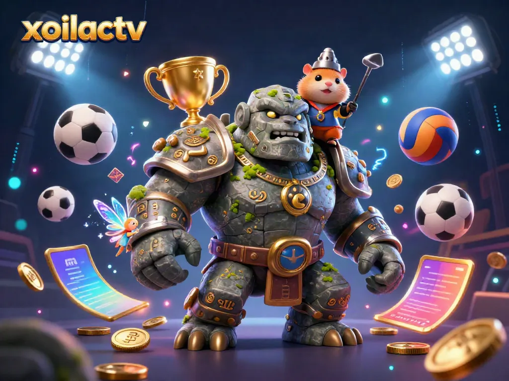 Experience the thrill of sports betting with xoilactv's vibrant and dynamic illustrated scene.