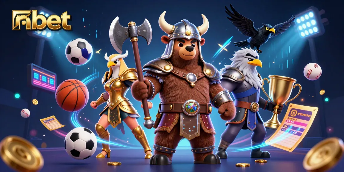 nbet showcases an epic Viking bear and Valkyrie eagle amidst dynamic sports betting action.
