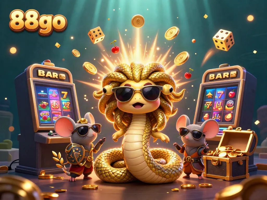 Engage with the colorful casino world of 88go, featuring charming Medusa and thrilling slot machine action.