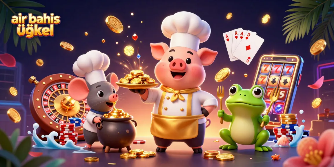 Air bahis güncel ile zengin ödüller sunan 3D casino illüstrasyonu, altın paralar ve oyun aksesuarlarıyla dolu bir ortamda.