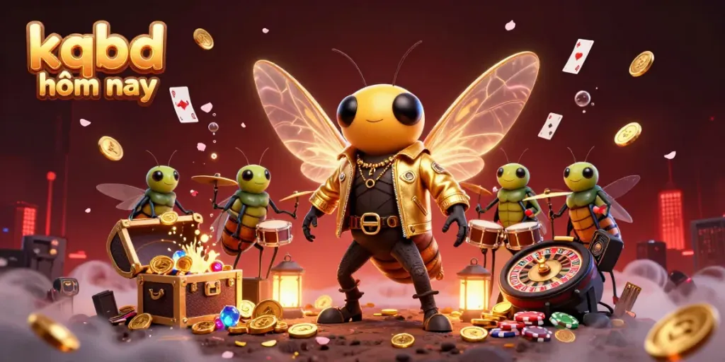 Experience kqbd hôm nay with a vibrant 3D rock star scene celebrating sports betting fun.