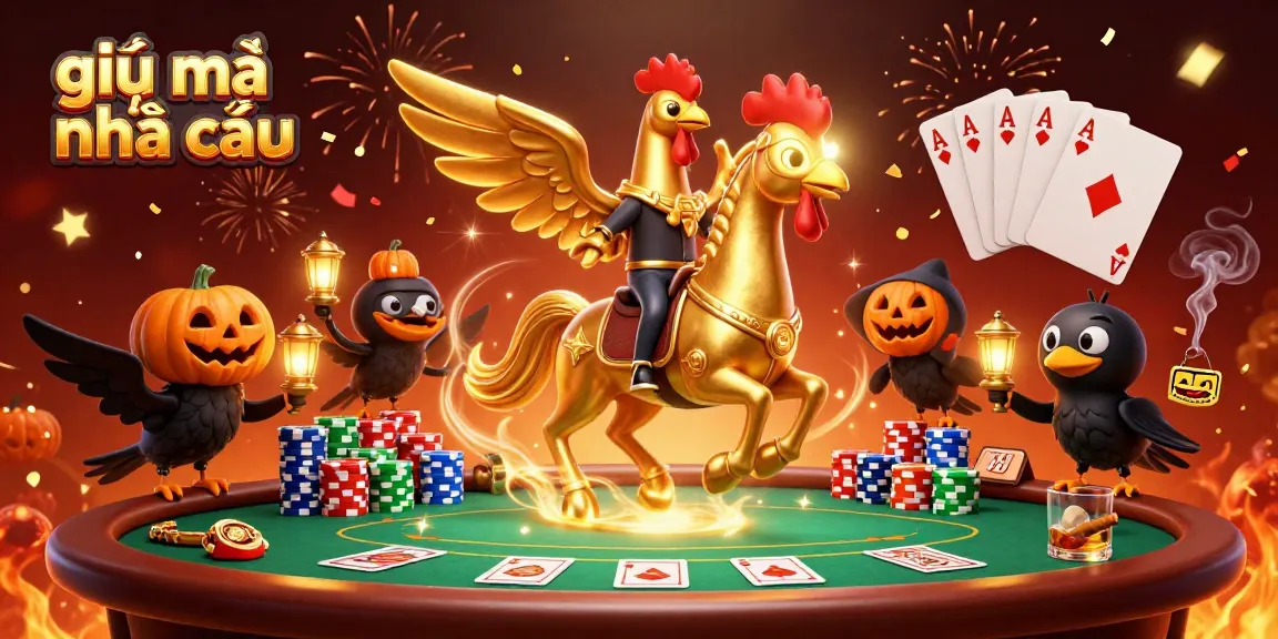 Experience the thrill of giải mã nhà cái as the golden rooster character unveils secrets in a vibrant casino scene.