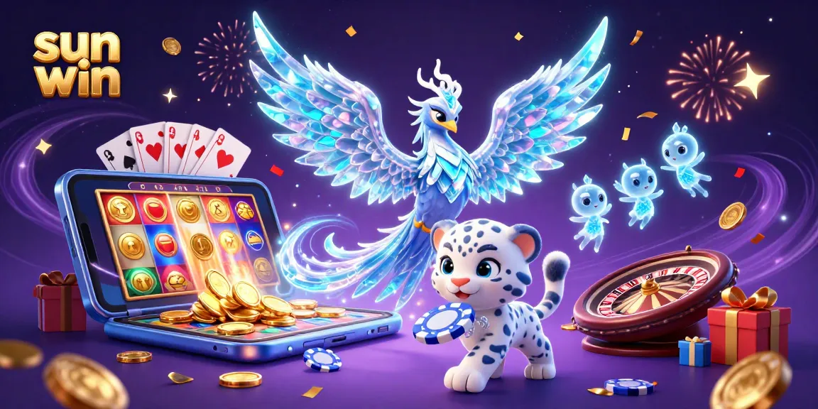 Experience the thrilling world of sun win with vibrant casino characters and dynamic game elements.